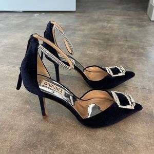 badgley mischka navy heels